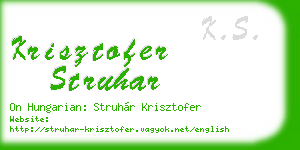 krisztofer struhar business card